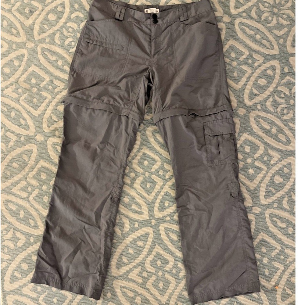 Magellan Womens Convertible Pants Grey Mid‎ Rise Straight Outdoor Hiking Size 10